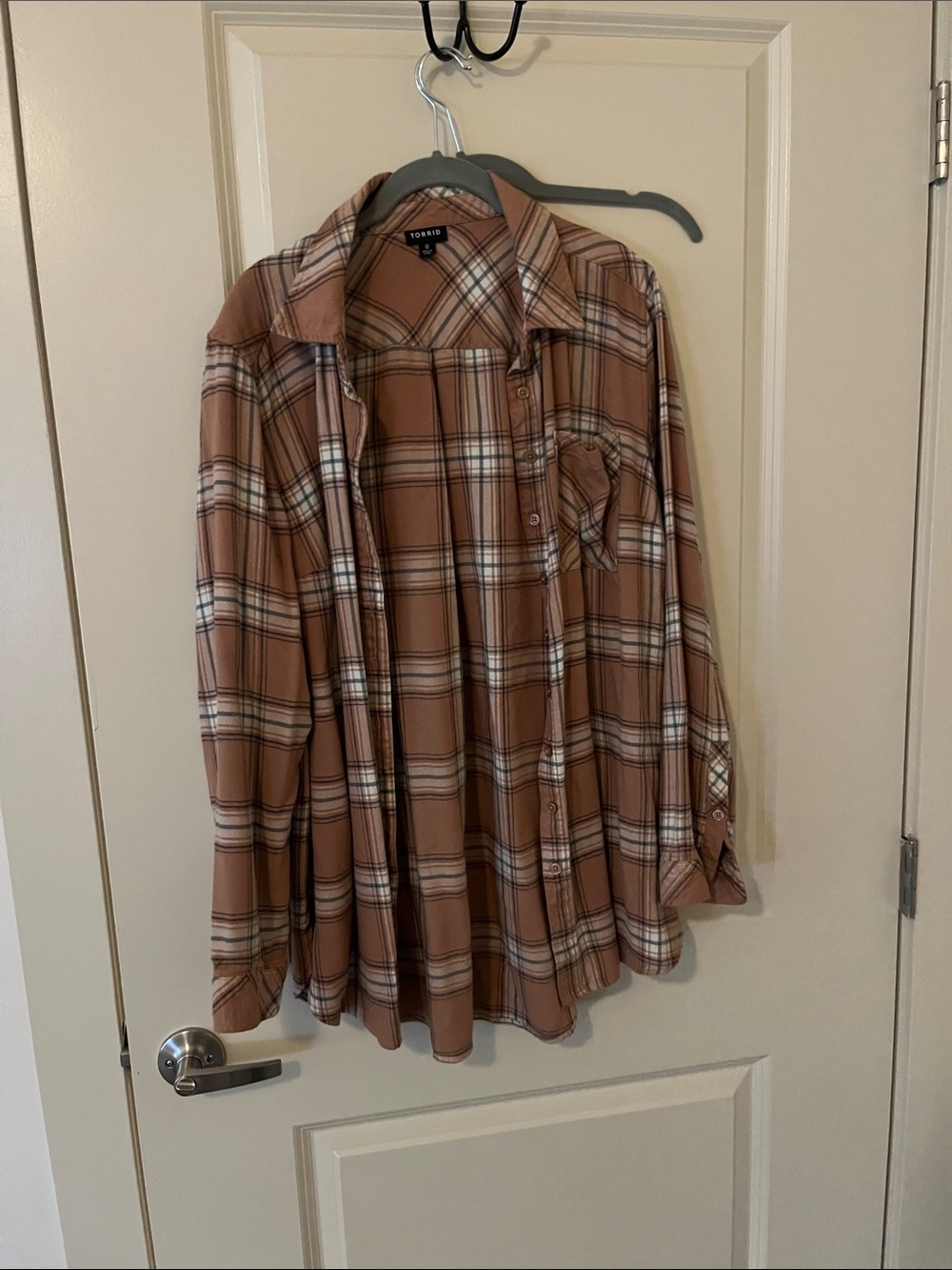Torrid plaid flannel nude colors y2k grunge large 0 edgy